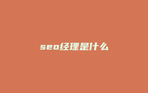 seo经理是什么