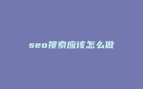 seo搜索应该怎么做