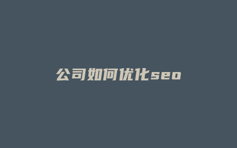 公司如何优化seo