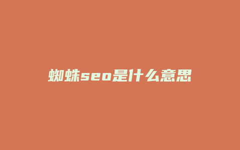 蜘蛛seo是什么意思