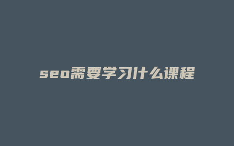 seo需要学习什么课程