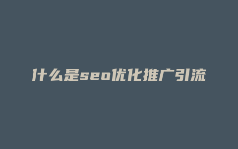 什么是seo优化推广引流