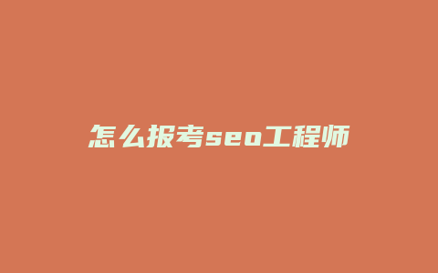 怎么报考seo工程师