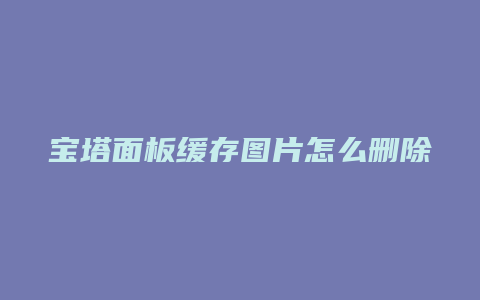 宝塔面板缓存图片怎么删除