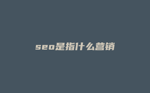 seo是指什么营销