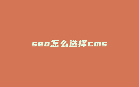 seo怎么选择cms