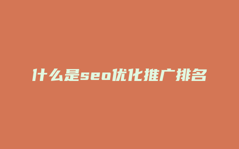 什么是seo优化推广排名