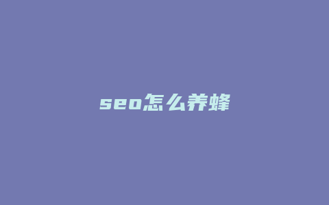 seo怎么养蜂