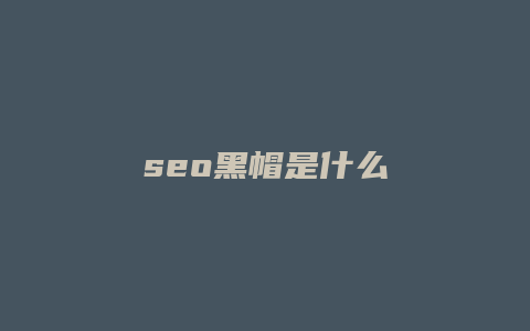 seo黑帽是什么