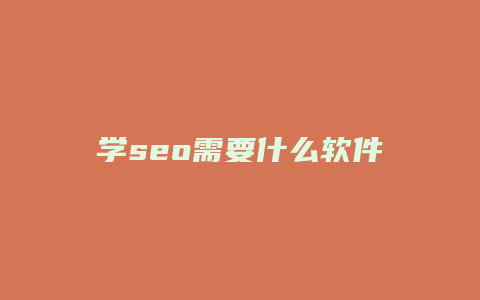 学seo需要什么软件