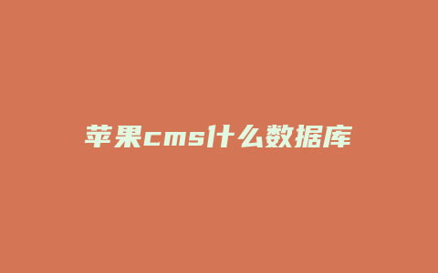 苹果cms什么数据库