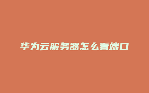 华为云服务器怎么看端口
