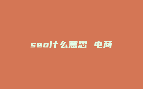 seo什么意思 电商