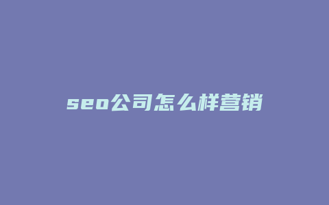 seo公司怎么样营销