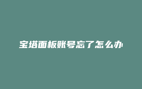宝塔面板账号忘了怎么办