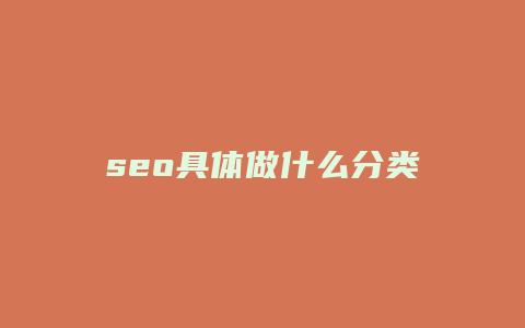 seo具体做什么分类