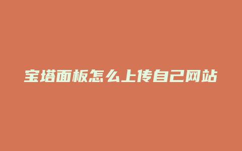 宝塔面板怎么上传自己网站