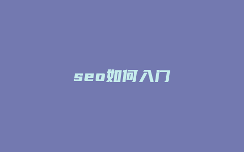 seo如何入门