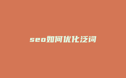 seo如何优化泛词