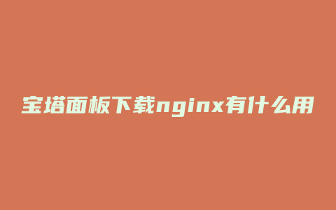 宝塔面板下载nginx有什么用