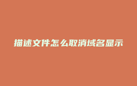 描述文件怎么取消域名显示