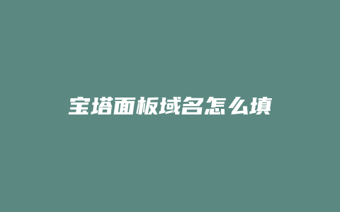 宝塔面板域名怎么填