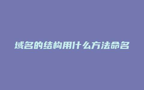 域名的结构用什么方法命名