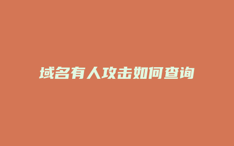 域名有人攻击如何查询