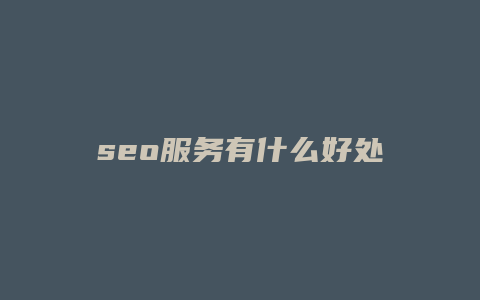 seo服务有什么好处
