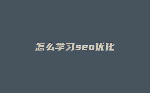 怎么学习seo优化