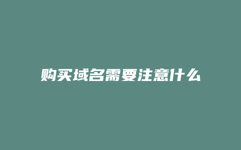 购买域名需要注意什么