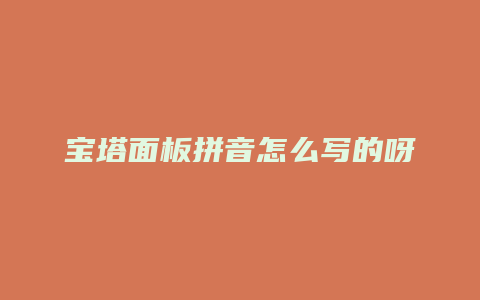 宝塔面板拼音怎么写的呀