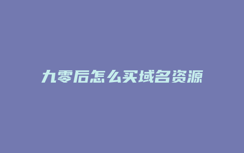 九零后怎么买域名资源