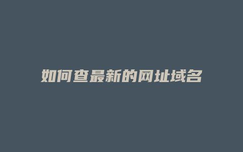 如何查最新的网址域名