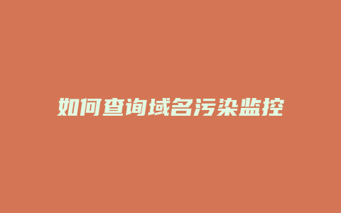 如何查询域名污染监控